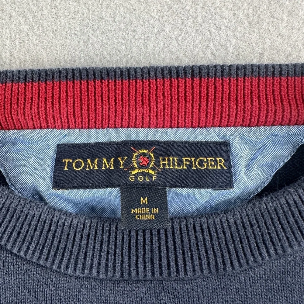 Tommy Hilfiger Mens Golf Navy Blue Sweater Pullover Size Medium Sweatshirt